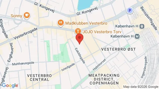 Erhvervslejemål til leje i Vesterbro - kort over placeringen
