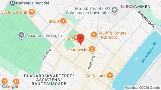 Kontorlokaler til leje i Nørrebro - kort over placeringen