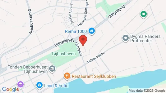 Boligudlejningsejendomme til salg i Randers NØ - kort over placeringen