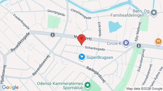 Boligudlejningsejendomme til salg i Odense C - kort over placeringen