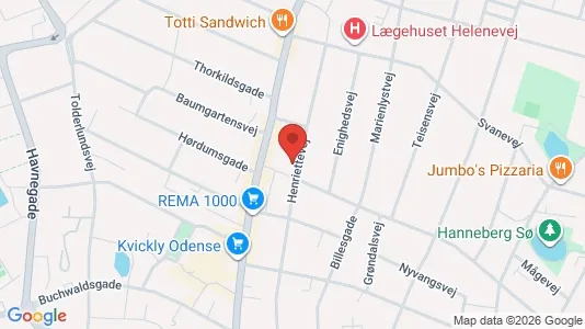 Boligudlejningsejendomme til salg i Odense C - kort over placeringen
