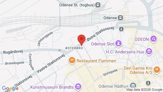 Boligudlejningsejendomme til salg i Odense C - kort over placeringen