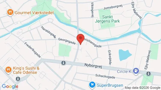 Boligudlejningsejendomme til salg i Odense C - kort over placeringen