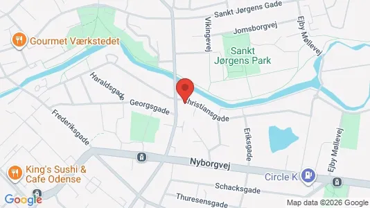 Boligudlejningsejendomme til salg i Odense C - kort over placeringen