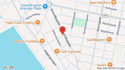 Erhvervslejemål til leje i Esbjerg Centrum - kort over placeringen