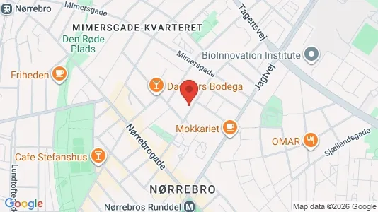 Kontorlokaler til leje i Nørrebro - kort over placeringen