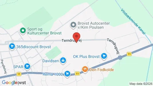 Lagerlokaler til leje i Brovst - kort over placeringen