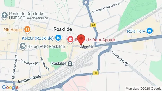 Erhvervslejemål til leje i Roskilde - kort over placeringen