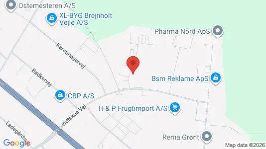 Kontorlokaler til leje i Vejle Centrum - kort over placeringen