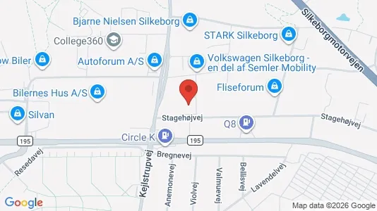 Kontorlokaler til leje i Silkeborg - kort over placeringen