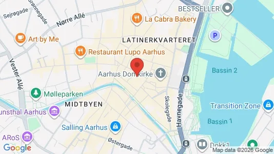 Kontorlokaler til leje i Århus C - kort over placeringen