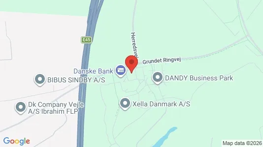 Erhvervslejemål til leje i Vejle Centrum - kort over placeringen