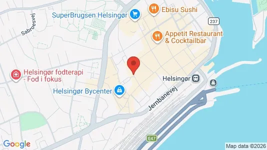 Erhvervslejemål til salg i Helsingør - kort over placeringen