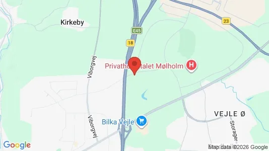 Erhvervslejemål til leje i Vejle Centrum - kort over placeringen