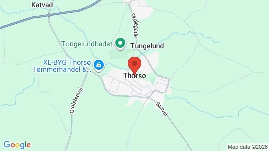 Erhvervslejemål til leje i Thorsø - kort over placeringen