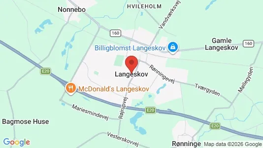 Erhvervslejemål til leje i Langeskov - kort over placeringen