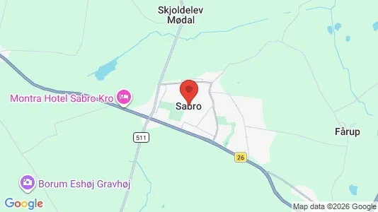 Erhvervslejemål til leje i Sabro - kort over placeringen