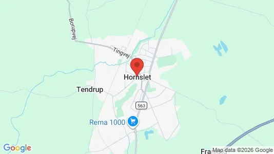 Erhvervslejemål til leje i Hornslet - kort over placeringen
