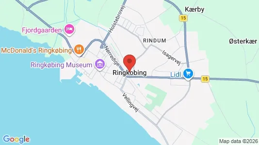 Erhvervslejemål til leje i Ringkøbing - kort over placeringen