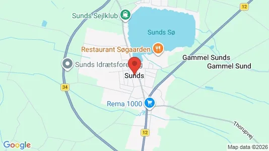 Erhvervslejemål til leje i Sunds - kort over placeringen