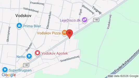 Boligudlejningsejendomme til salg i Vodskov - kort over placeringen