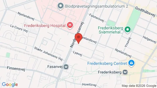 Erhvervslejemål til leje i Frederiksberg - kort over placeringen