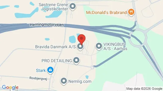 Kontorlokaler til leje i Brabrand - kort over placeringen