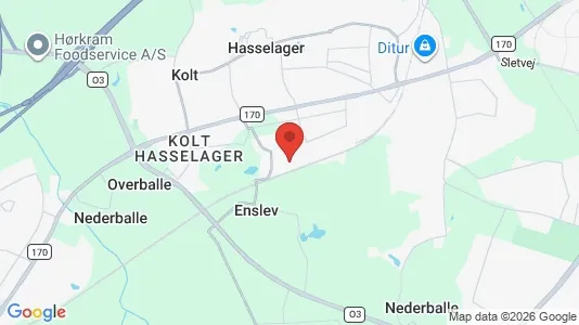 Erhvervslejemål til leje i Hasselager - kort over placeringen