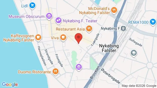 Erhvervslejemål til salg i Nykøbing Falster - kort over placeringen