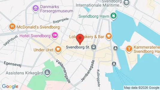Erhvervslejemål til salg i Svendborg - kort over placeringen