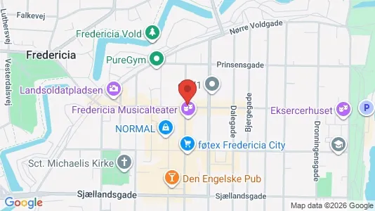Erhvervslejemål til salg i Fredericia - kort over placeringen