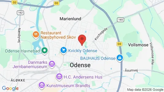 Butikslokaler til leje i Odense C - kort over placeringen