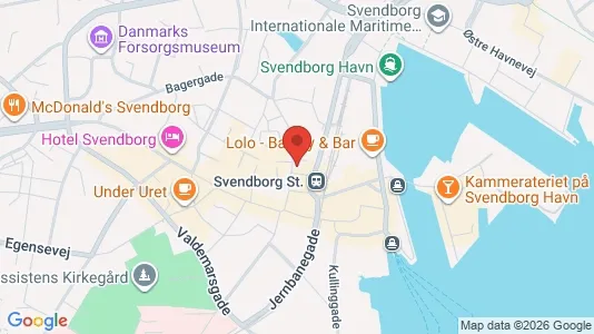 Kontorlokaler til leje i Svendborg - kort over placeringen
