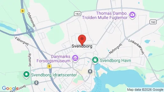 Butikslokaler til leje i Svendborg - kort over placeringen