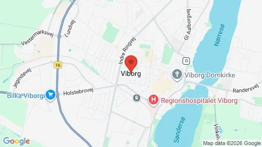 Erhvervslejemål til leje i Viborg - kort over placeringen