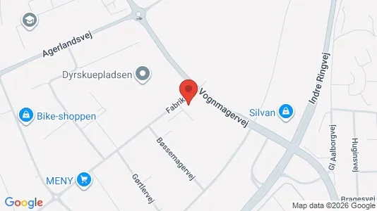 Erhvervslejemål til leje i Viborg - kort over placeringen