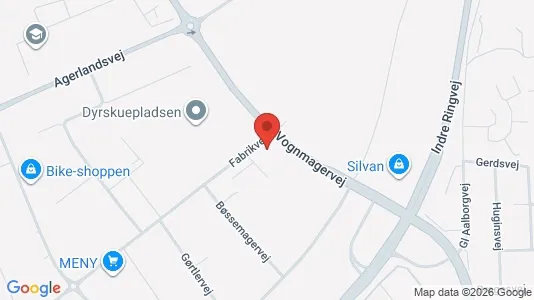 Erhvervslejemål til leje i Viborg - kort over placeringen