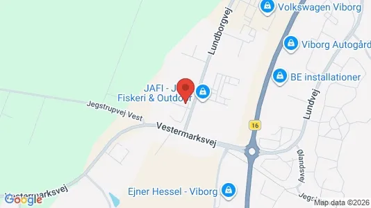 Kontorlokaler til leje i Viborg - kort over placeringen