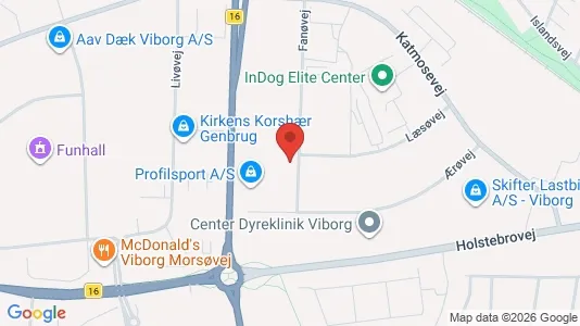 Erhvervslejemål til leje i Viborg - kort over placeringen