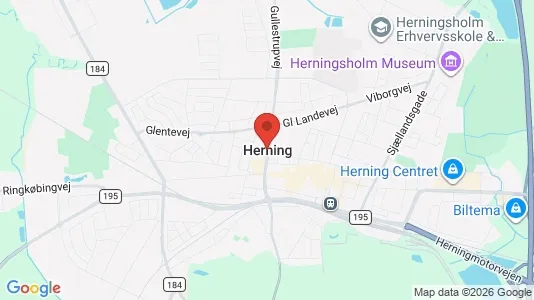 Butikslokaler til leje i Herning - kort over placeringen