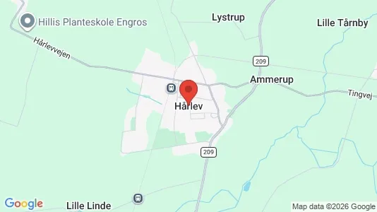 Erhvervsgrunde til leje i Hårlev - kort over placeringen