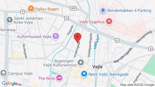Erhvervslejemål til leje i Vejle Centrum - kort over placeringen