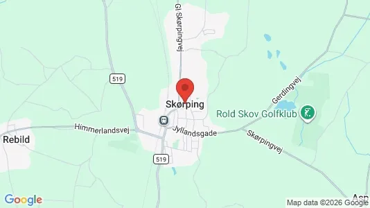 Kontorlokaler til salg i Skørping - kort over placeringen