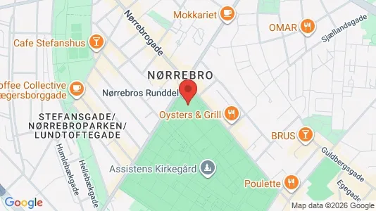 Kontorlokaler til leje i Nørrebro - kort over placeringen