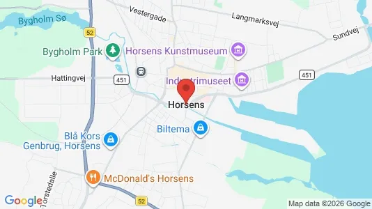 Butikslokaler til salg i Horsens - kort over placeringen