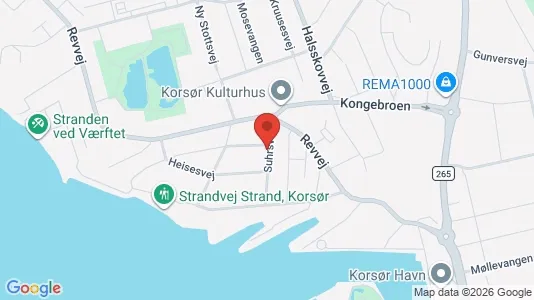 Boligudlejningsejendomme til salg i Korsør - kort over placeringen