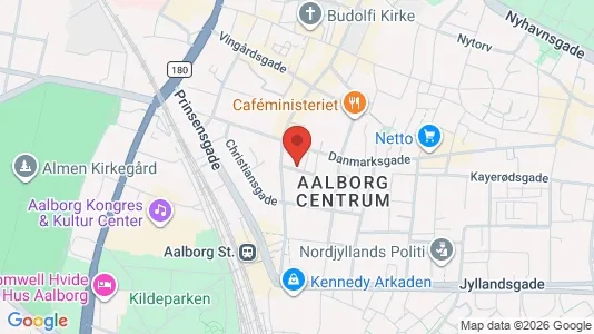 Erhvervslejemål til leje i Aalborg Centrum - kort over placeringen